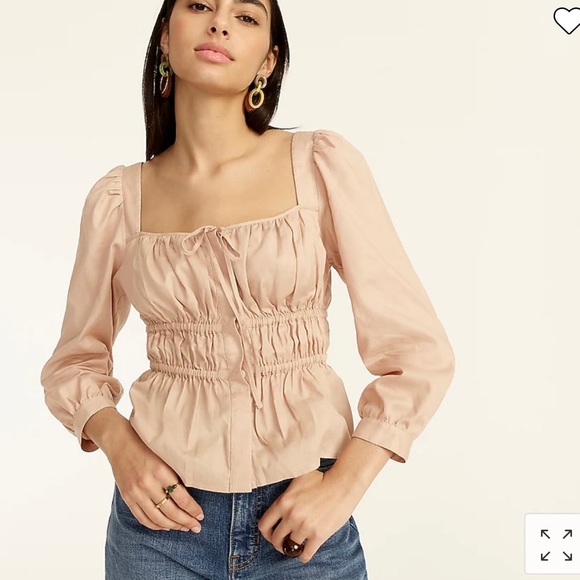 Tops - J.Crew 89.99$ Cinched-waist top in herringbone cotton Size 20